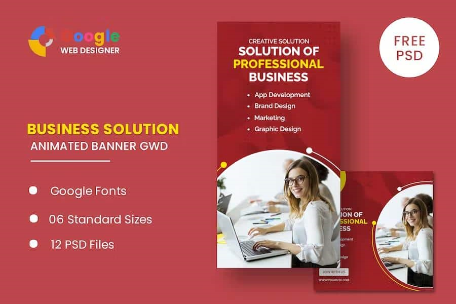BUSINESS SOLUTION ANIMATED BANNER GWD